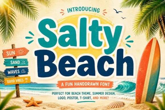 Salty Beach: A Vibrant Display Font for Sun-Kissed Designs